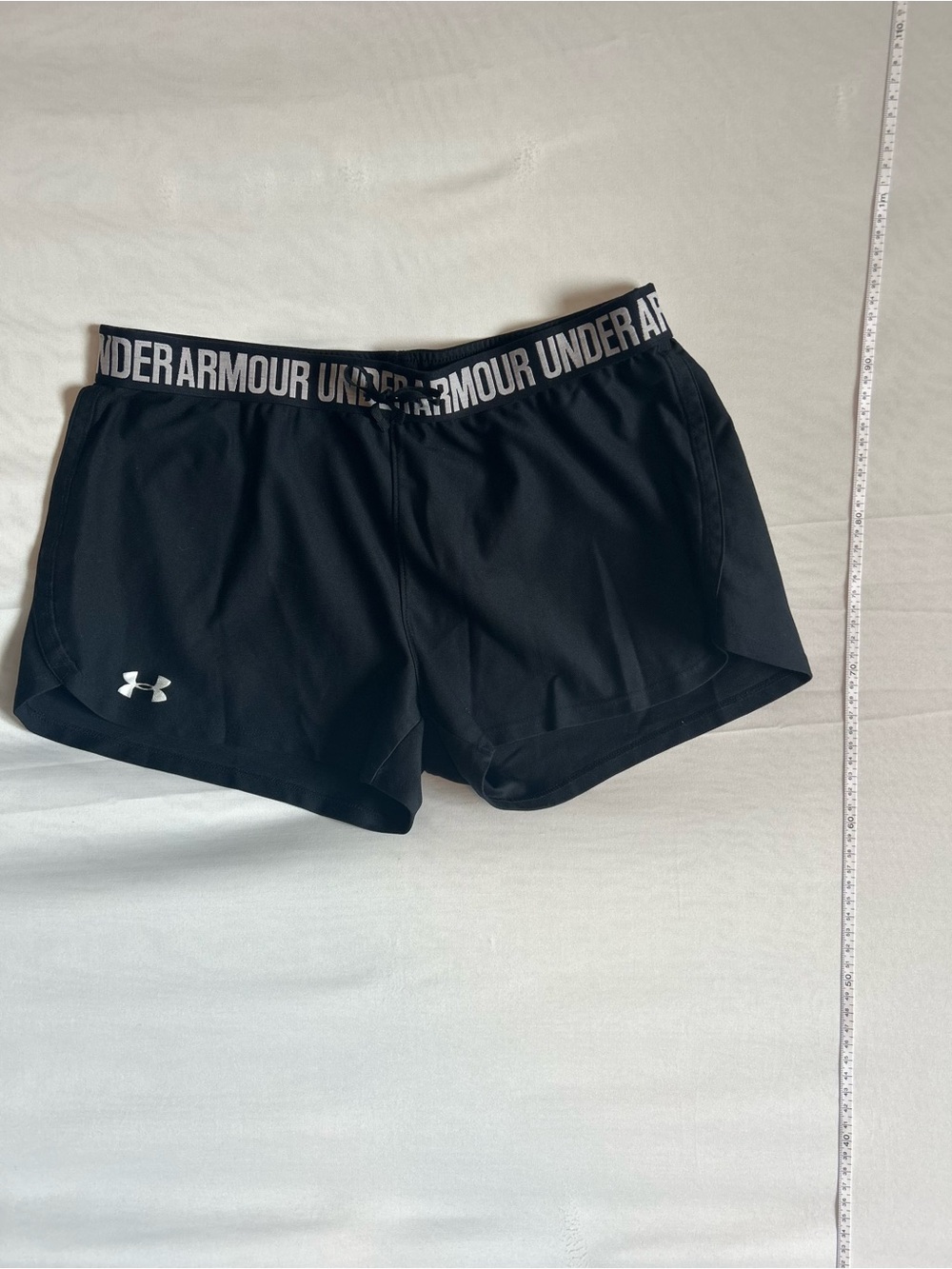Under Armour Women's Black Athletic Shorts with Branded Waistband